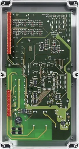 A customized mhe electronics board in its enclosure